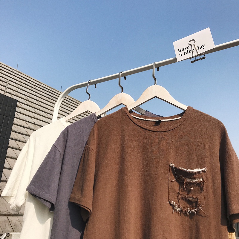 Áo phông nam boy phố rách phong cách hip hop hiện đại