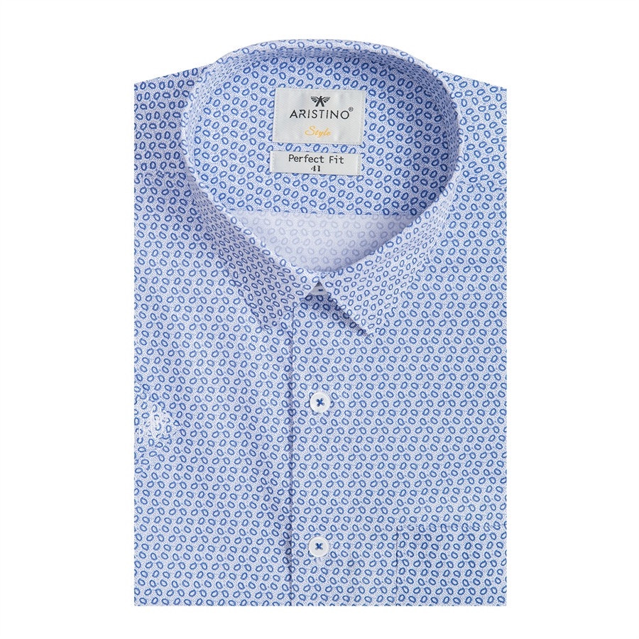 Áo sơ mi nam ngắn tay Aristino sợi tre kháng khuẩn tà bằng có túi  ASS135S1