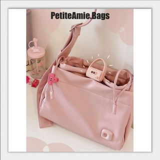 [Có Sẵn] [𝐏𝐞𝐭𝐢𝐭𝐞𝐀𝐦𝐢𝐞.𝐁𝐚𝐠𝐬] Túi Đeo Chéo Da PU Hồng Pastel Mang Đi Học - Đi Làm - Túi Kích Thước Rộng