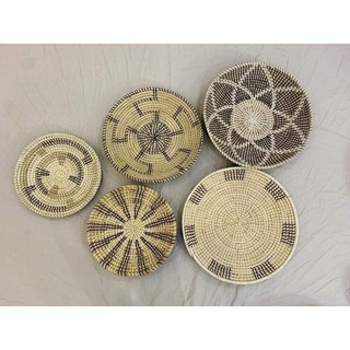 Set đĩa cói xiên decor  DA1123 Hàng thủ công 100%