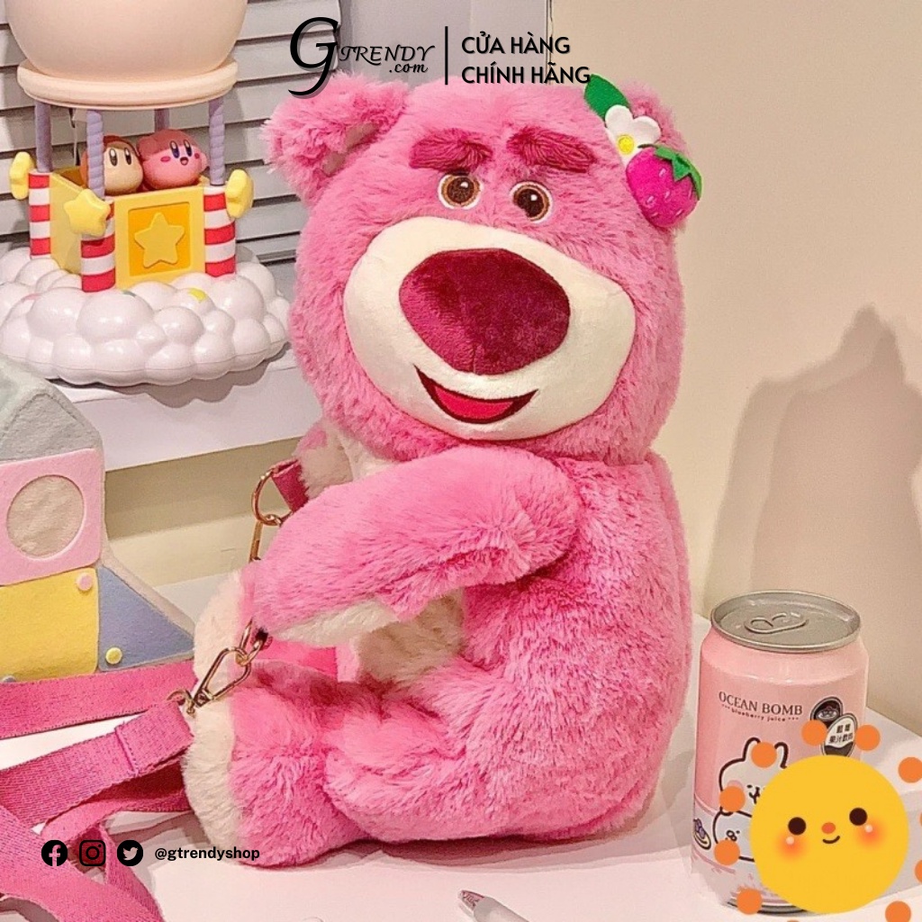 [Chính Hãng Disney] Balo Gấu Bông Lotso Nằm 42cm Thơm Dâu GTRENDY