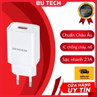 Củ sạc nhanh 2.1a sendem cao cấp chuẩn eu an toàn cho mọi loại điện thoại