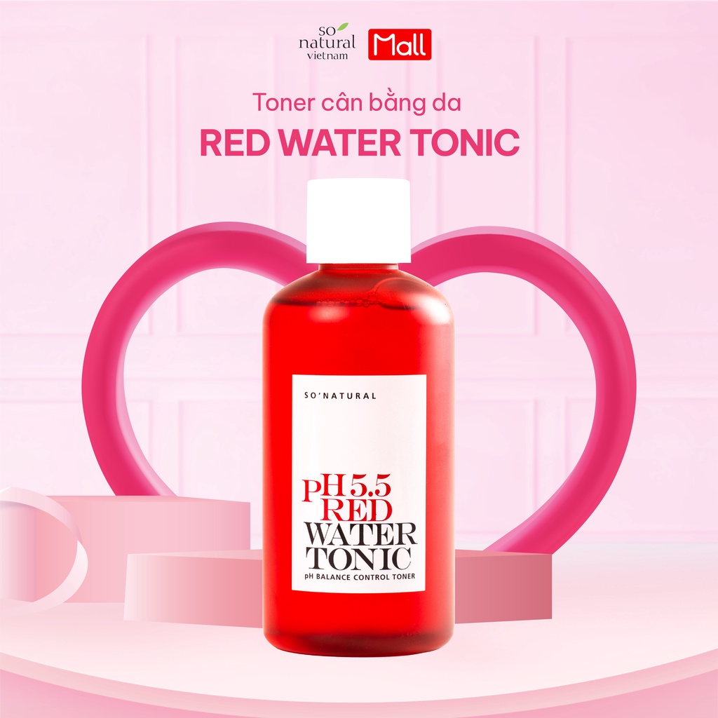 Nước Hoa Hồng Cấp Ẩm Cho Mọi Làn Da So Natural Red Peel PH 5.5 Red Water Tonic 250ml