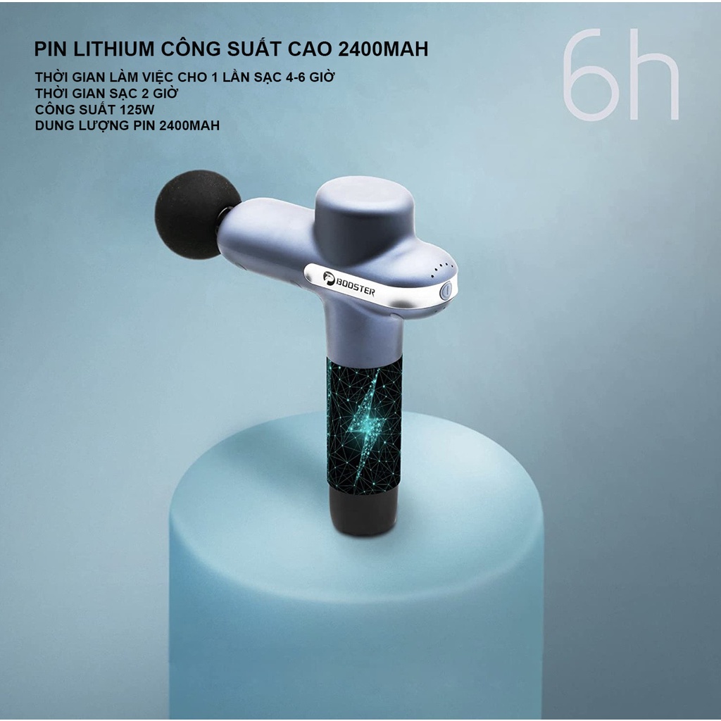 Máy massage cầm tay BOOSTER U1 -126W, 6 Đầu, 8 Tốc Độ