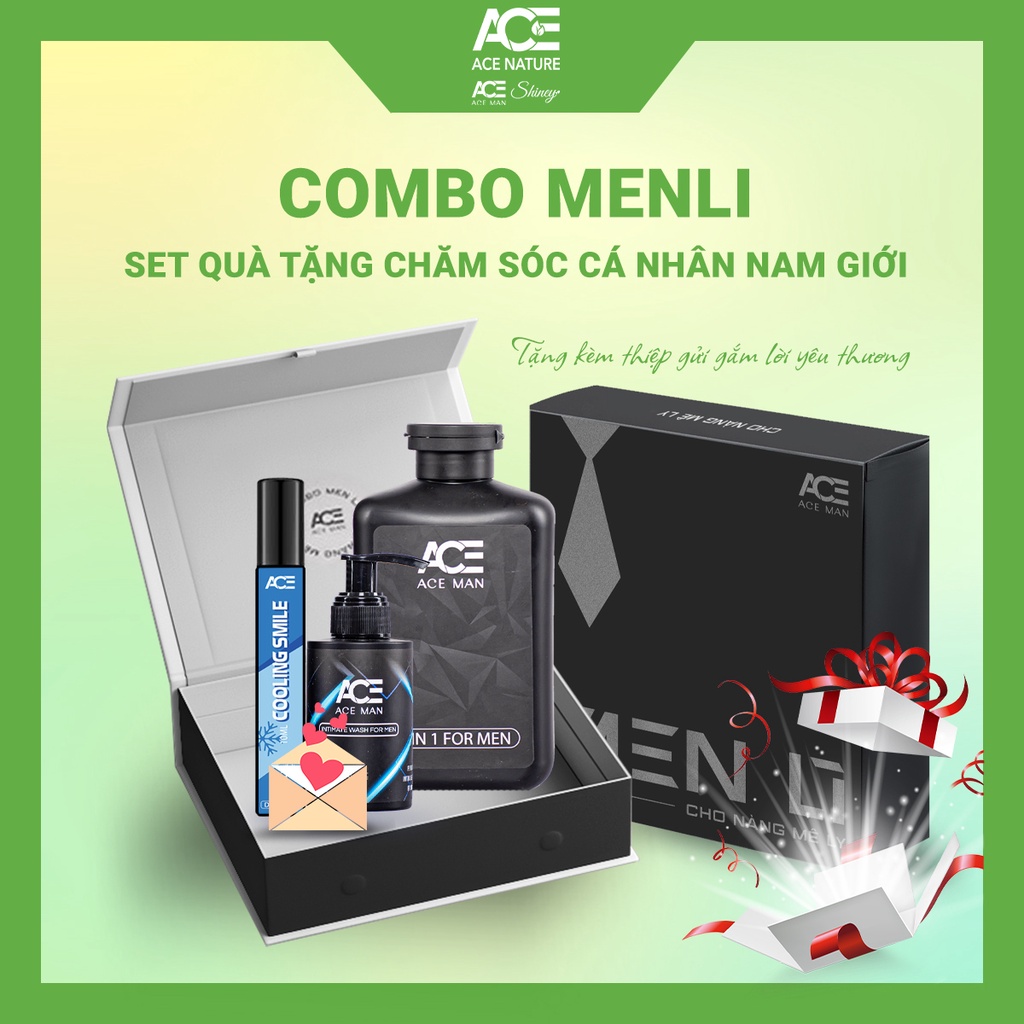 Set quà tặng nam giới bạn trai Combo MEN LÌ với 3 món chăm sóc cá nhân cho nam kèm quà tặng và thiệp