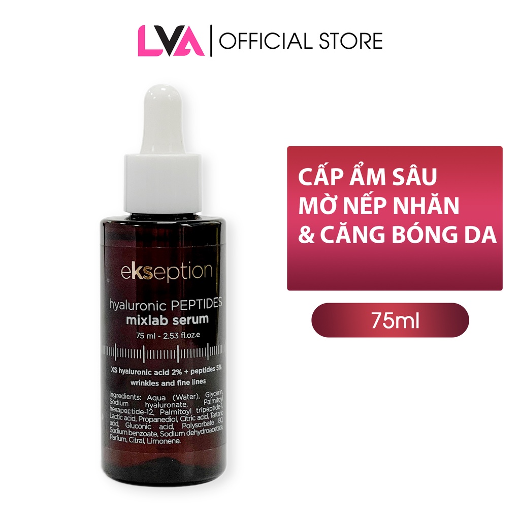 Tinh chất dưỡng siêu phục hồi làn da căng bóng, sáng khoẻ Ekseption Hyaluronic Peptides Mixlab Serum 75ml