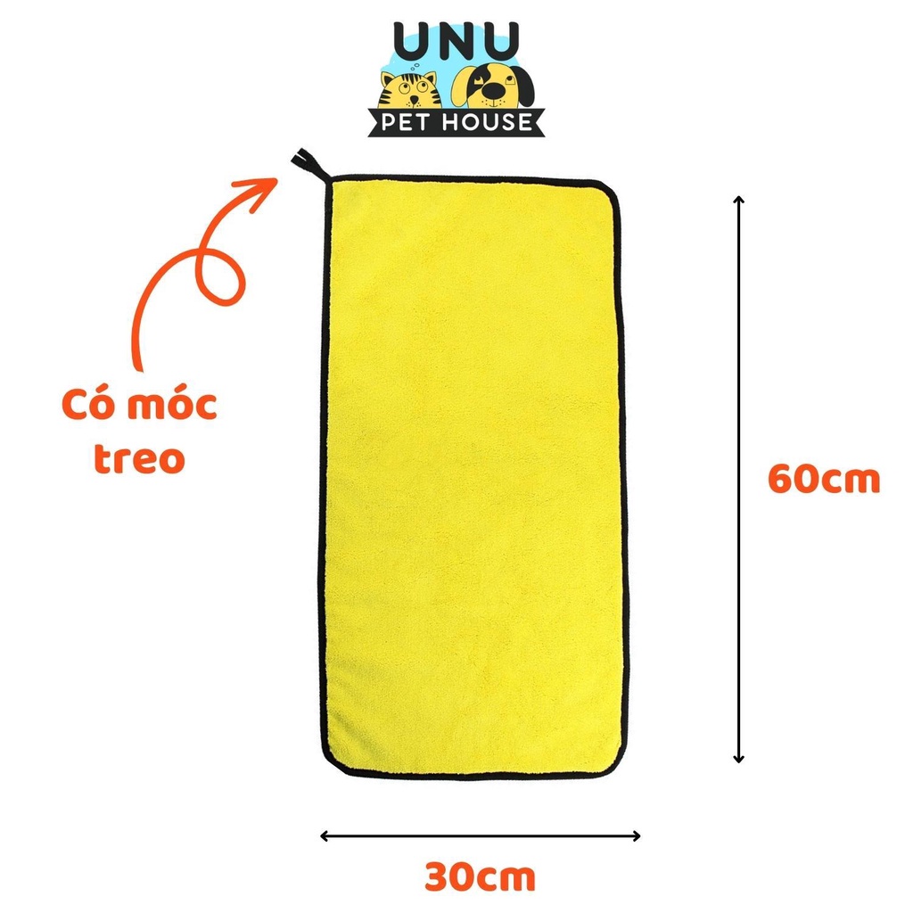 Khăn tắm cho chó mèo siêu thấm hút được làm từ micro fiber không xù lông, không bám bụi, chất dày dặn – UNU Pet House