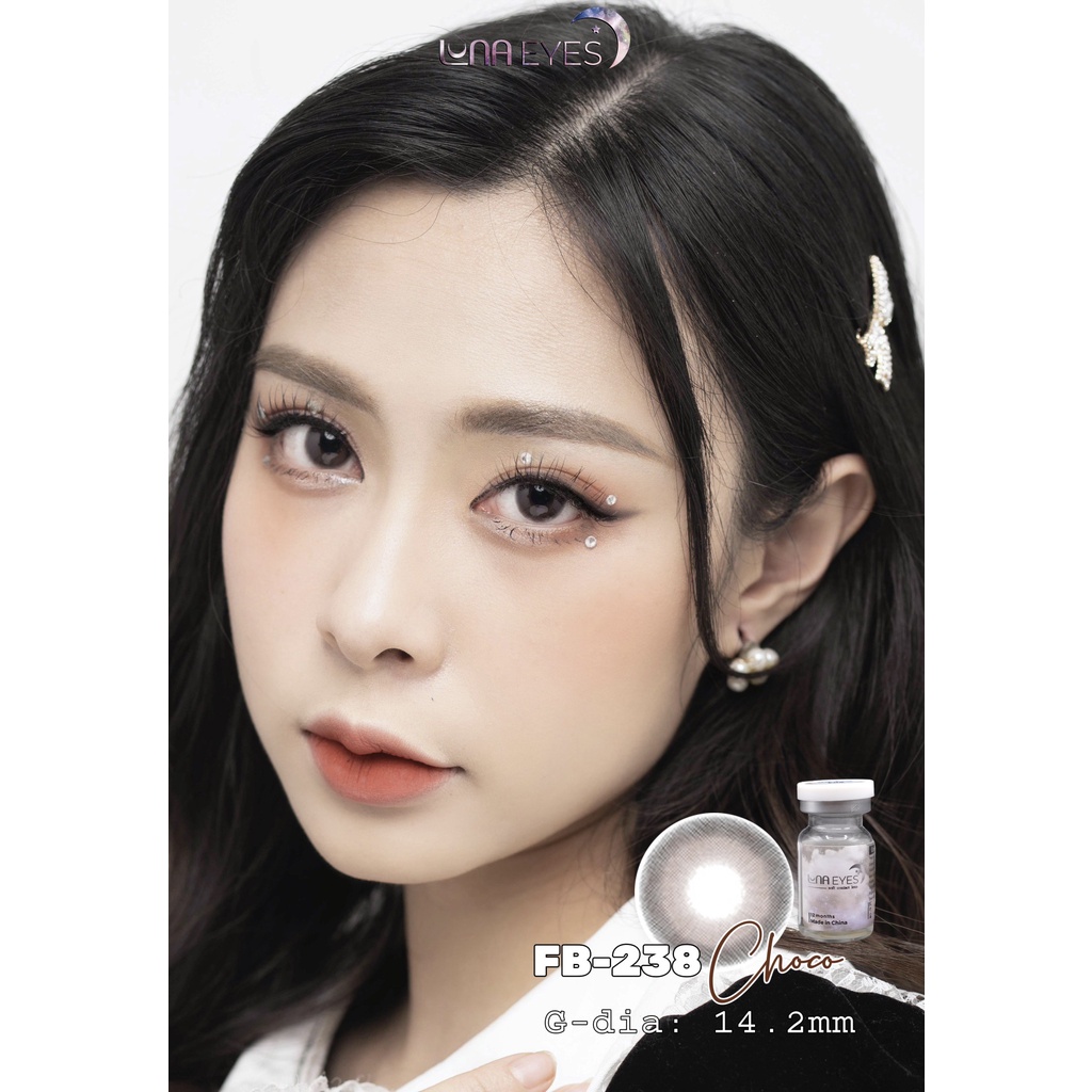 Kính áp tròng LUNA EYES mã FB-238 màu choco lens size vừa