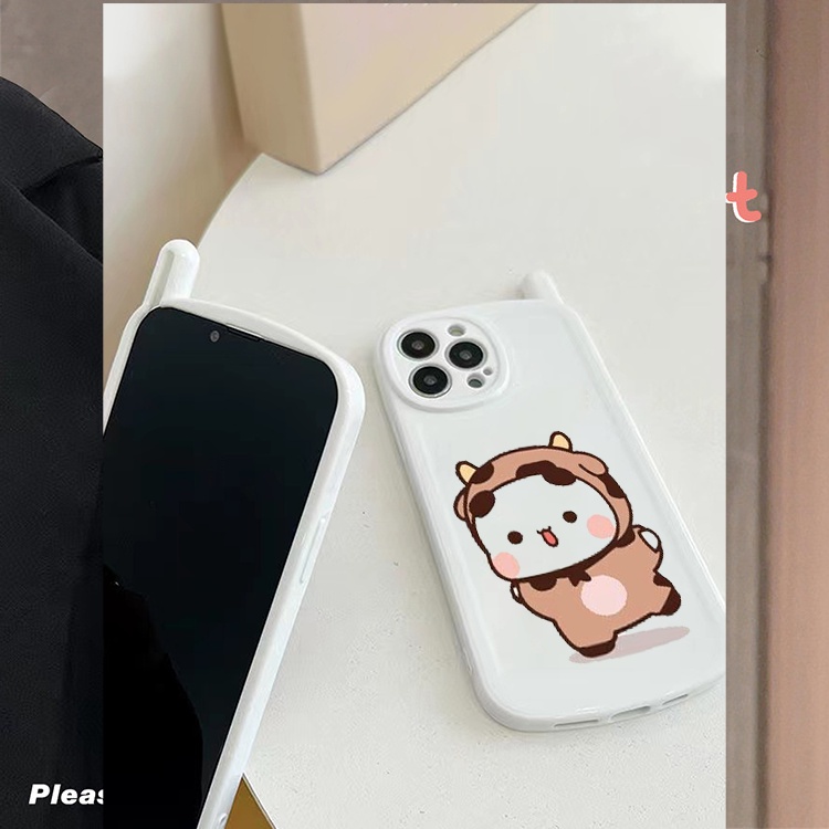 Ốp lưng iphone hình điện thoại gấu giả nai má hồng đáng iu cho 7plus/8/8plus/x/xr/xs/11/12/13/14/pro/max/plus/promax/6pl