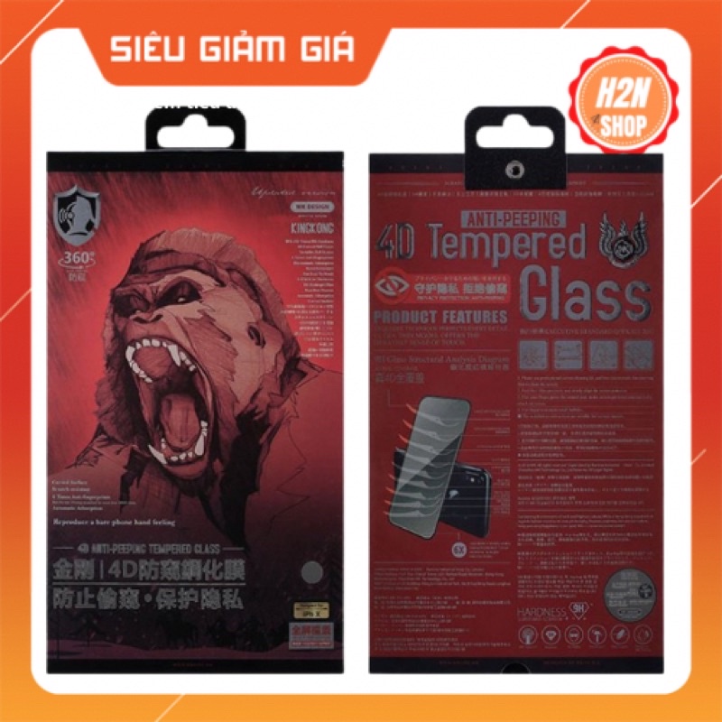 Kính Cường Lực Chống Nhìn Trộm KINGKONG Full Màn cho Ip6/6s/6p/6sp/7/7p/88/8p/X/Xs/XsMx/11/12/13/14/Pro/plus/ProMax