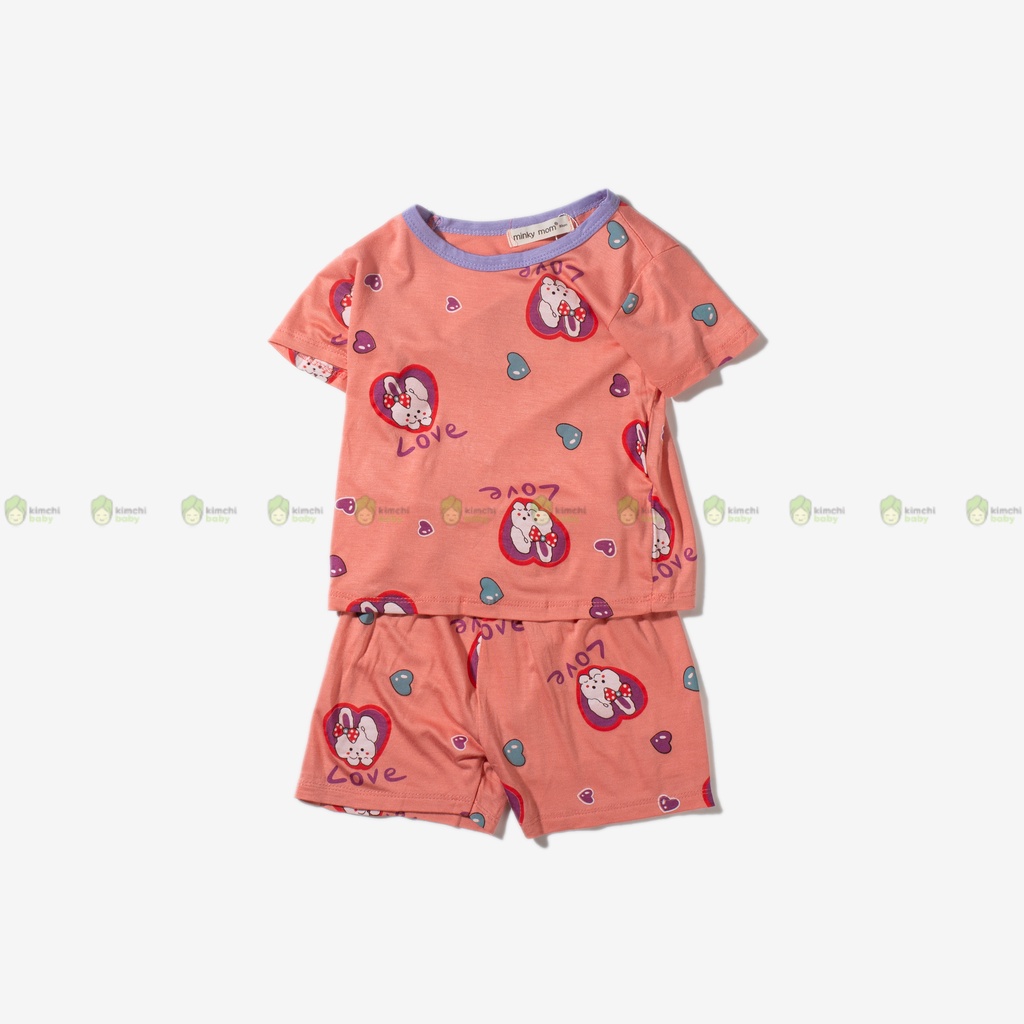 Đồ Bộ Bé Gái, Bé Trai MinkyMom Vải Thun Lạnh Hoạ Tiết Spiderman, Bộ Cộc Tay Cho Bé Mặc Nhà MKM305