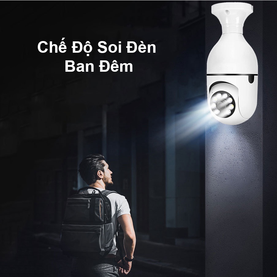 2.4Ghz Chống Nước E27 Camera Quan Sát Hd 1080P 360 &deg; Quay Ban Đêm Màn Hình Điều Khiển Bằng JXLcam Ứng Dụng