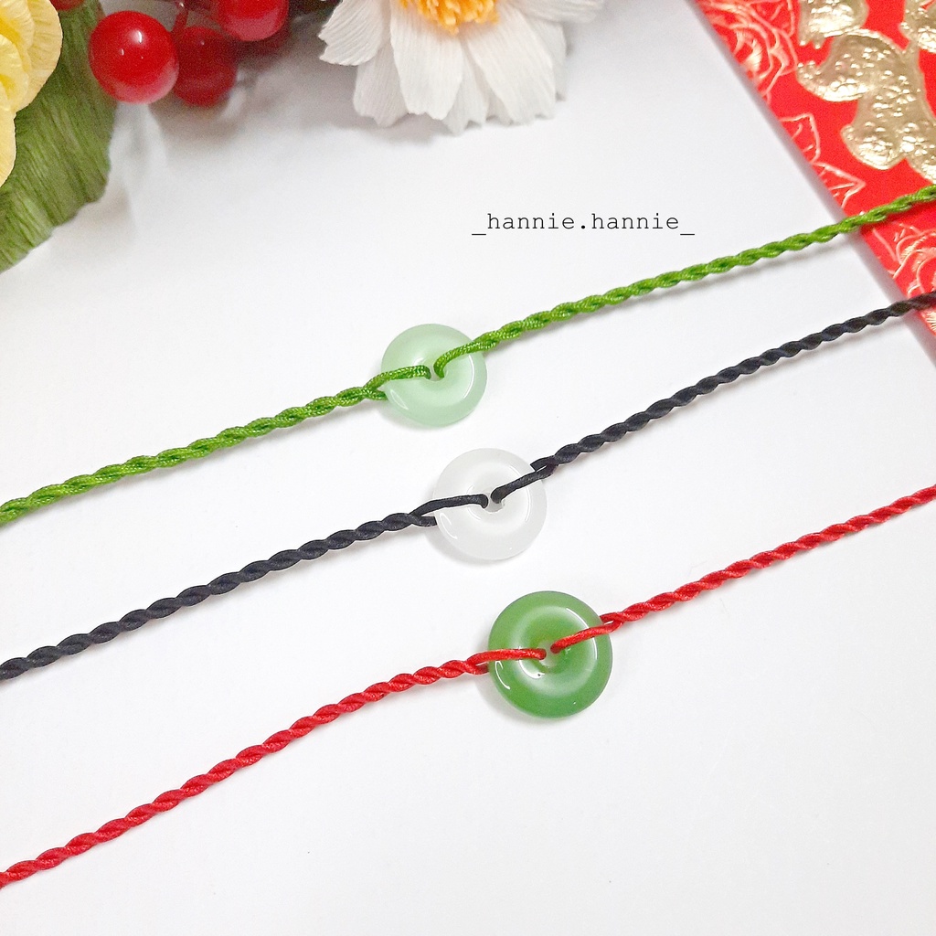 (Đỏ/Đen/Xanh lá) Vòng tay chỉ đỏ đồng xu dây thắt - Vòng may mắn phong thủy tài vận đeo tay nam nữ handmade đơn giản