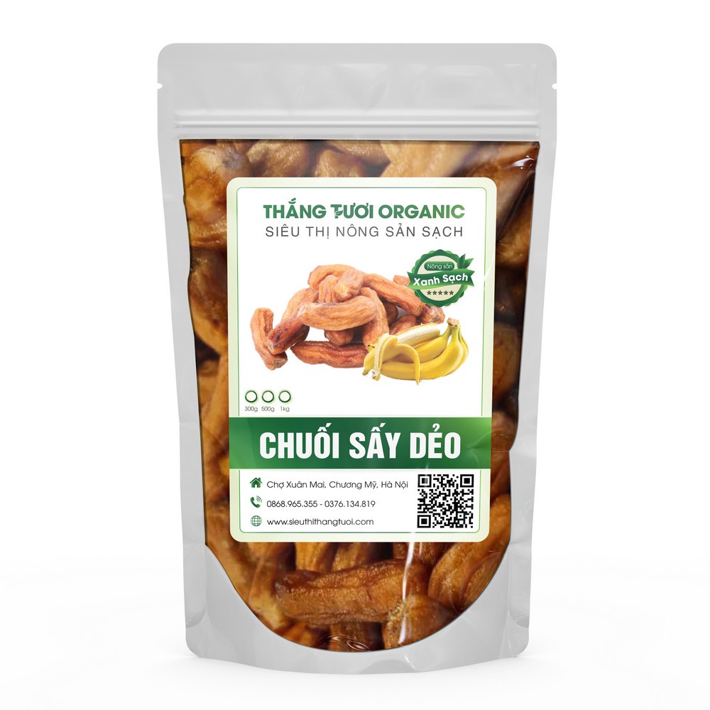 CHUỐI SẤY DẺO nguyên chất từ chuối tươi sạch nguyên trái - Vị NGỌT DỊU, THƠM, KHÔNG CHÁT Loại 1 - Dùng ăn ngay, nấu chè