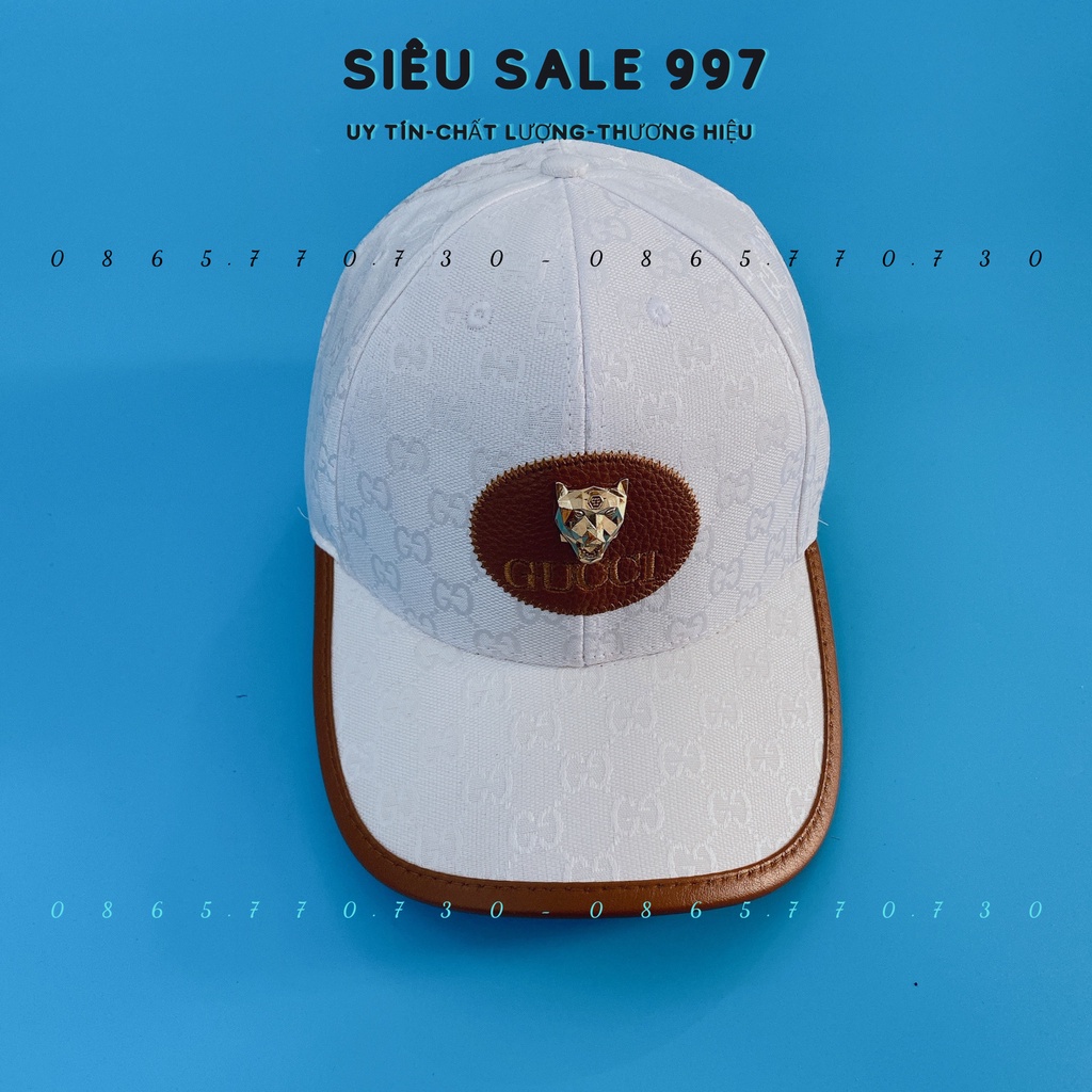 MŨ LƯỠI TRAI GC ĐẦU KIM LOẠI VIỀN DA CAO CẤP, MŨ BUCKET THỜI TRANG HOT 2023 FULL TEM MÁC HIIỆU