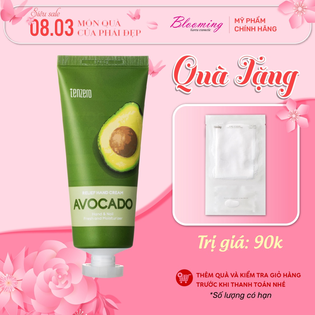 Kem Dưỡng Tay Làm Mịn Da Trái Bơ Tenzero Relief Hand Cream Avocado 100ml
