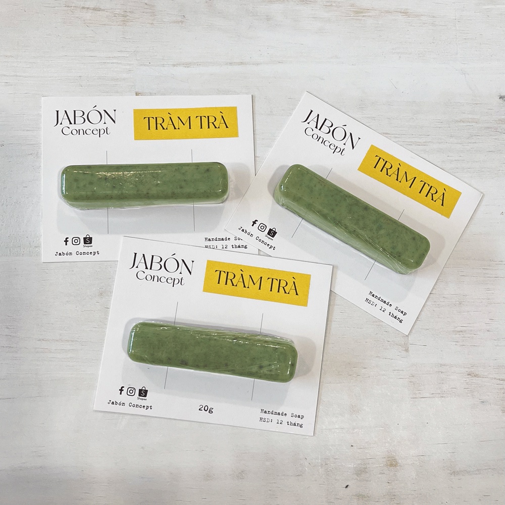 Xà Bông Handmade 80gram Bạc Hà và Tinh Dầu Tràm Trà Xà Phòng Hữu Cơ Giảm Mụn Thiên Nhiên Jabón Concept