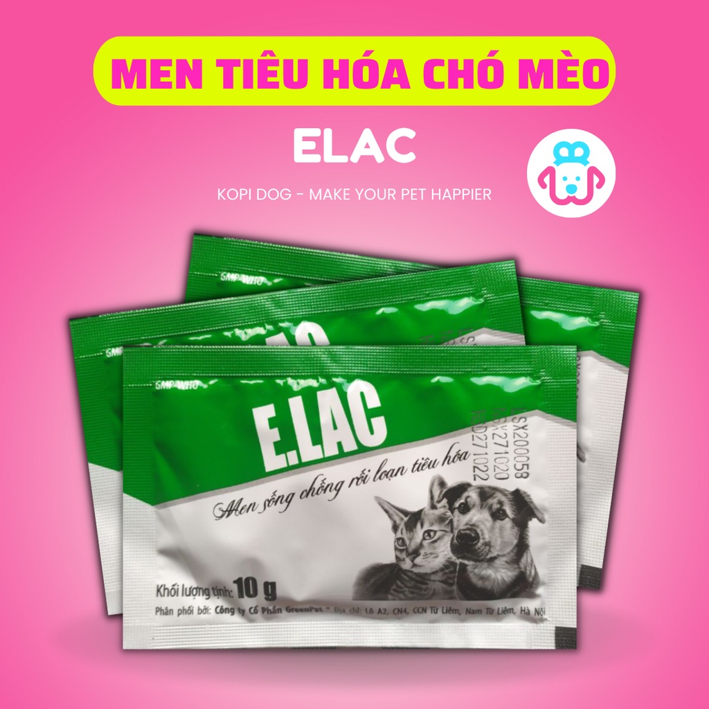 Men tiêu hóa Elac Petlac cho chó mèo hộp 50 gói