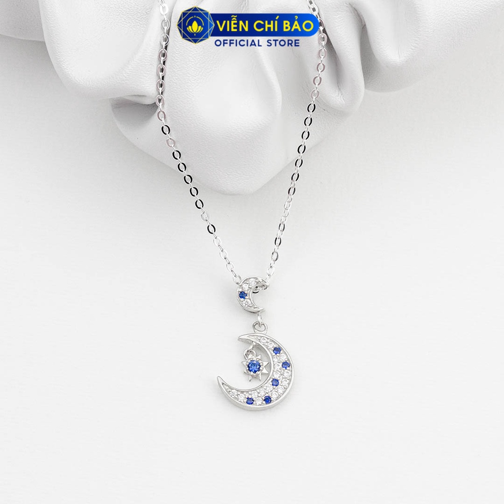 Dây chuyền bạc nữ mặt Moon - Star - Xanh dương chất liệu bạc 925 thời trang phụ kiện trang sức Viễn Chí Bảo  D400639
