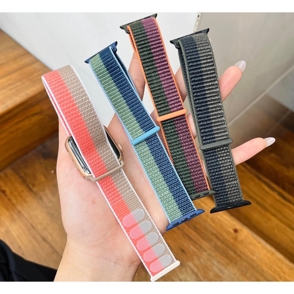 Dây Nylon dán cá tính cho AW 8/7/6/SE/5/4/3/2/1 đủ màu, đủ size 49/45/44/42/41/40/38mm