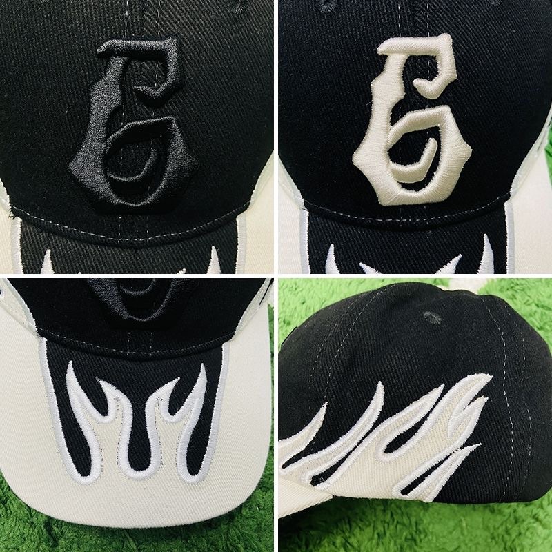 ✨  - Mũ Lưỡi Trai Yezzy Hoạ Tiết Lửa Thêu Cho Nam Nữ || Kanye Legendary 6 Flame Cap Donda Dove Cap Unisex