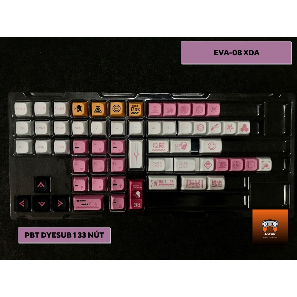 Keycap EVANGELION-08 XDA EVA-08 PBT in Dye Sub 133 phím giá rẻ