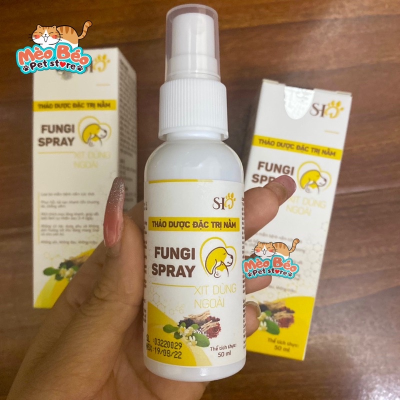 Xịt nấm thảo dược cho chó mèo FUNGI SPRAY - 50ml Mèo Béo Petshop