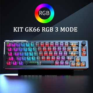 Kit Bàn phím cơ TK66 led RGB 3 mode usb type C hot swap