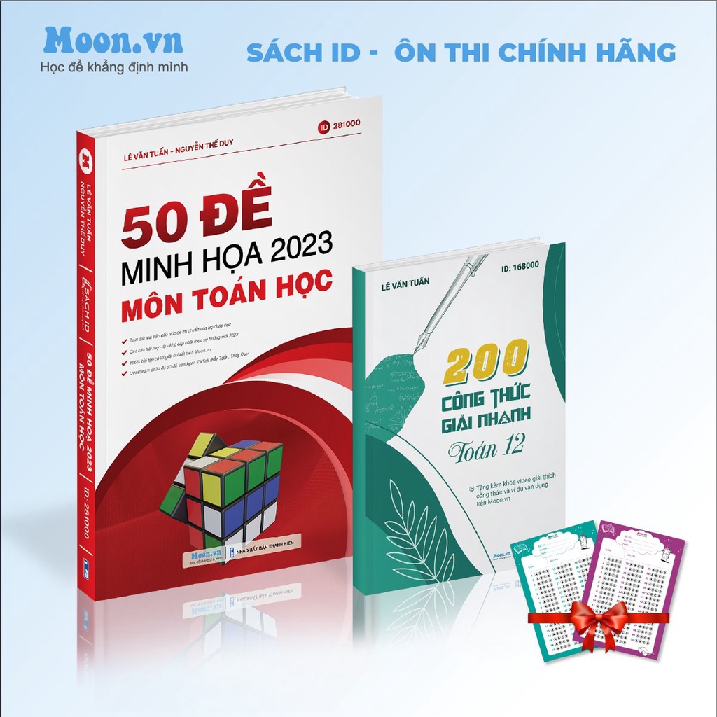 Combo Sách 50 đề trắc nghiệm và 200 công thức giải nhanh môn Toán | SachID