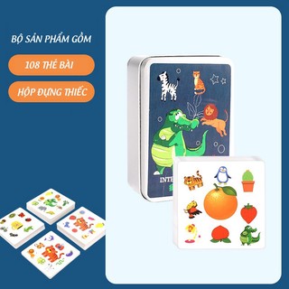 Bộ 108 thẻ bài khủng long Crazy Matching, đồ chơi rèn luyện phản xạ (bộ đầy đủ)