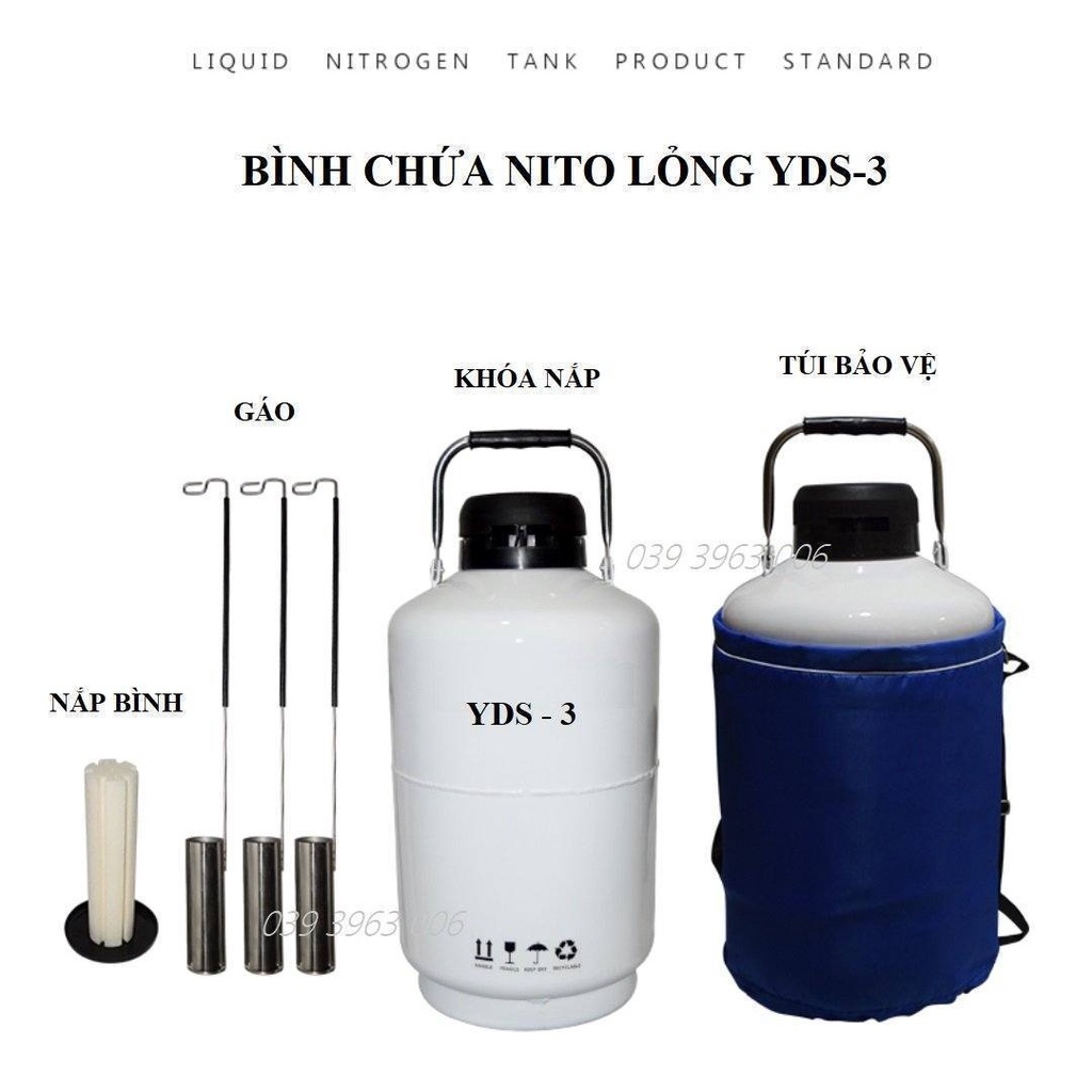 Bình chứa Nito lỏng YDS-3 nắp đen