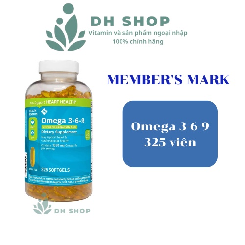 Viên Uống Dầu Cá Omega 3 6 9 Member's Mark Supports Heart Health - DH shop