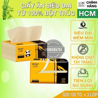 Gói 100 tờ giấy ăn gấu trúc sipiao 1028 - giấy 3 lớp