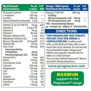 Viên uống bầu Pregnacare Max Omega 3 DHA Vitabiotics  (84 viên)