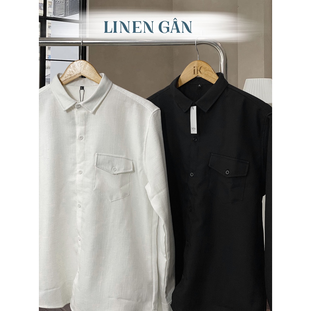 Áo sơ mi Linen Gân dày dặn dễ mang hằng ngày - Form Suông