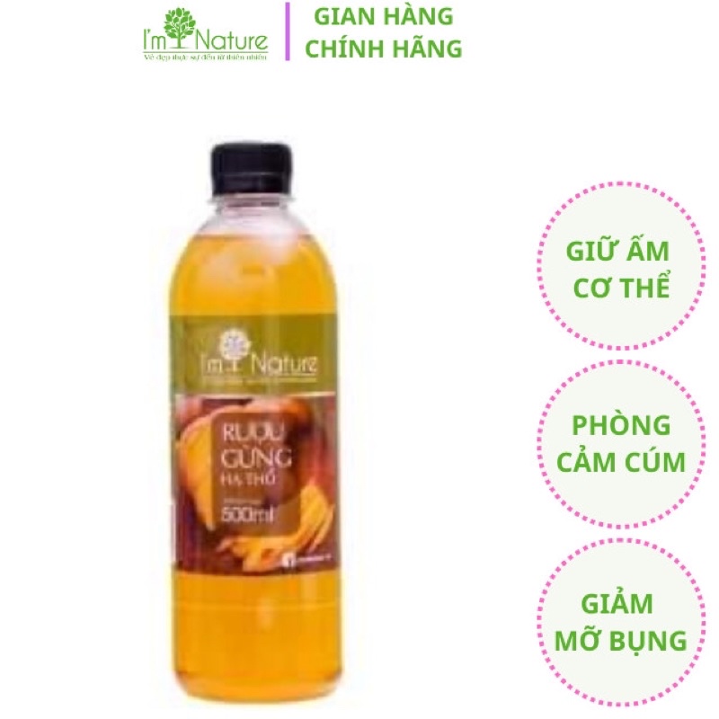 Rượu Gừng Hạ Thổ I'm Nature Giúp Giảm Mỡ - Đánh Gió - Phòng Ngừa Cảm Cúm 500 ml