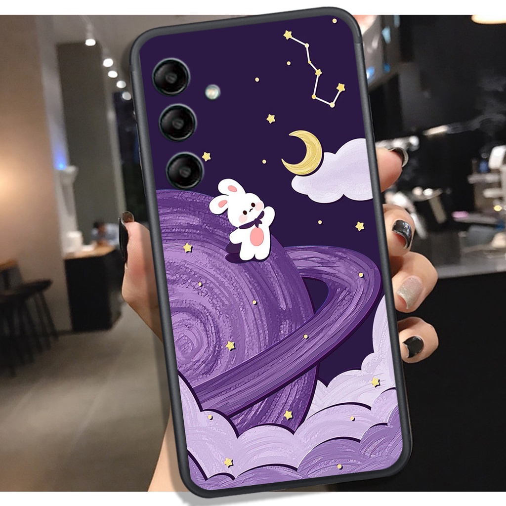 Ốp Lưng Samsung A14 4G - A14 5G - A24 4G - A24 5G - A54 5G - A34 5G  , In Hình Rabbit & Moon, Màu Đẹp, Chất.