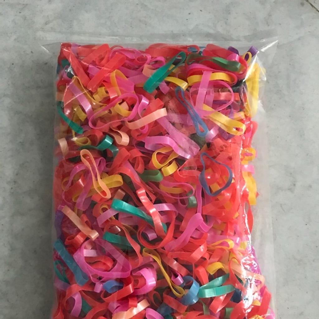 Túi Chun Buộc Tóc Bịch 4000 Chun Cho Bé Kèm Túi Gấu