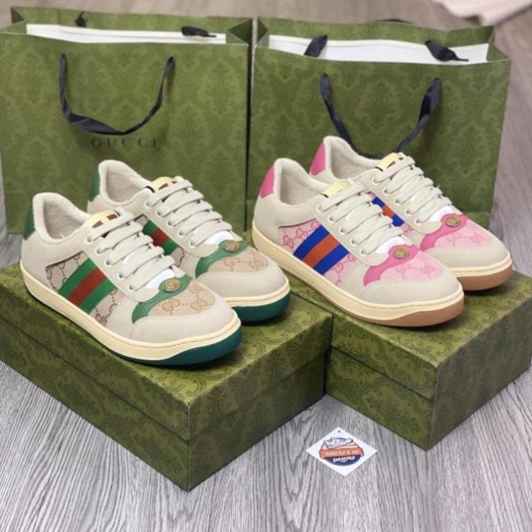 Giày thể thao Gucci Sơn Tùng Hải Tú Xanh Hồng Tím, Giầy sneaker gc 3 vạch hàng S.c lót lông đủ size Nam Nữ FullBoxBill