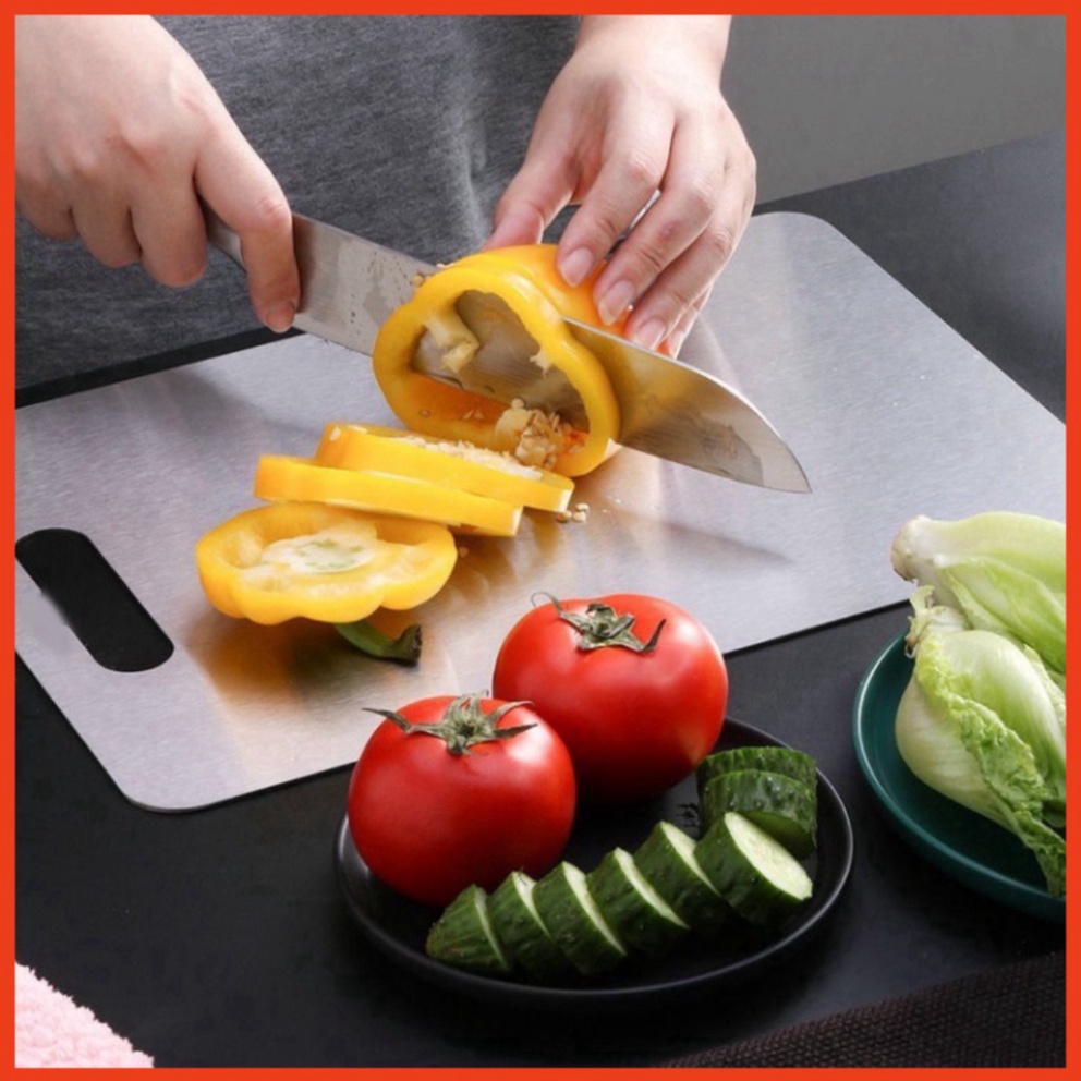 Thớt INOX 304 sát khuẩn cao cấp - Thớt Cường Lực, vệ sinh và lau chùi Dễ Dàng, Rã Đông Nhanh, Không Xước Dăm, Không Hot