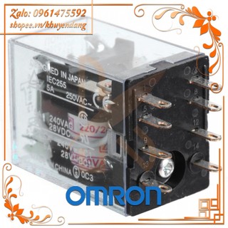 Rơ le trung gian 8 chân dẹt nhỏ omron my2n 12v/24v/110v/240v + đế pyf08a