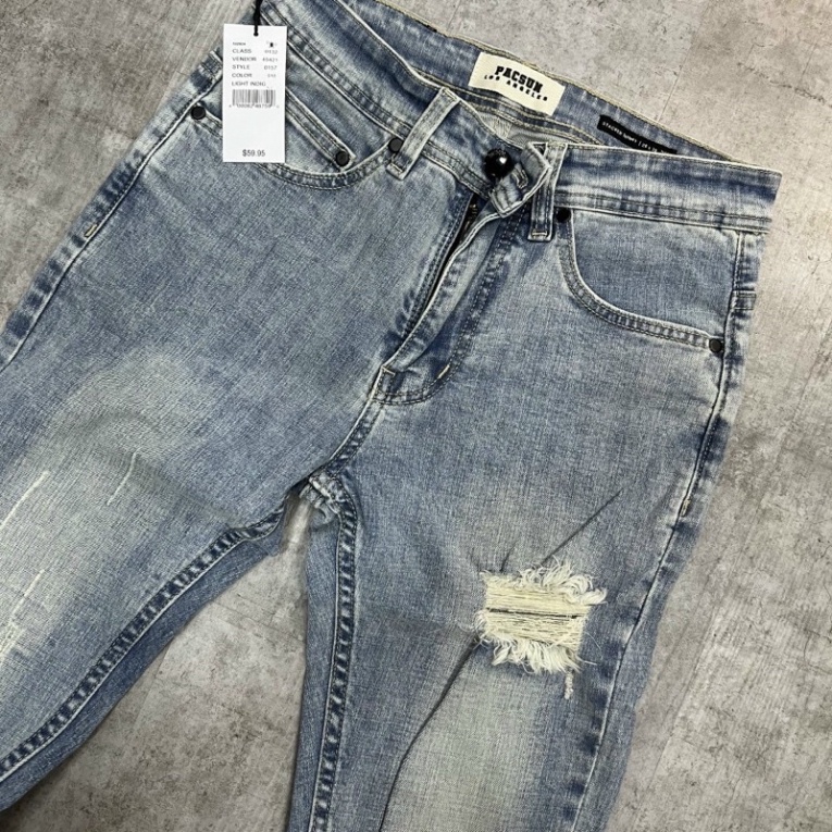 Quần jean nam rách cao cấp Quần jean nam rách form Slimfit