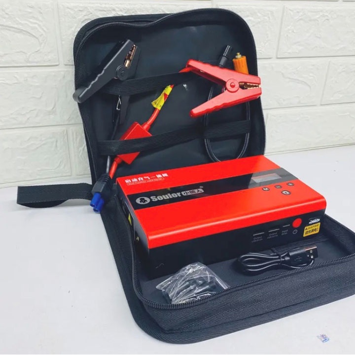 Bộ pin dự phòng 99800mAh, kích bình ắc quy ô tô, kèm bơm lốp đa năng