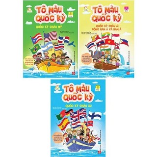 Sách thiếu nhi - Combo: Tô màu quốc kỳ