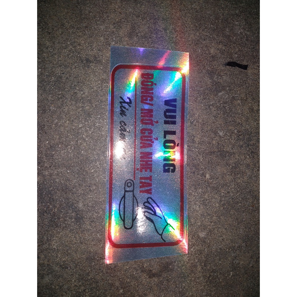 TEM DECAL ĐÓNG MỞ DÁN XE Ô TÔ, XE TẢI , Tem đóng mở nhẹ tay phản quang lấp lánh bảy màu