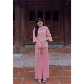 Đồ lam đi chùa - Bộ Pháp Phục lụa gấm cổ tàu cao cấp