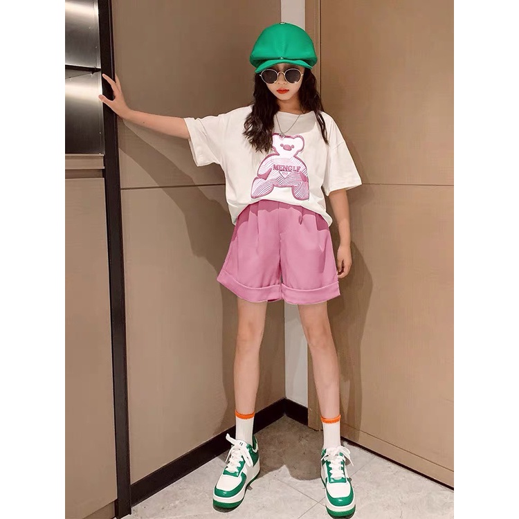 Bộ quần áo cotton hè "RABBIT" 14-45kg cho bé gái 4-14 tuổi. Xinh xắn đáng yêu. Hàng may kỹ. STG17