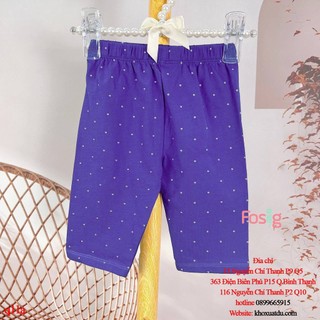 [10-28kg] Quần Legging Lửng Bé Gái GP50 - Tím Chấm Trắng