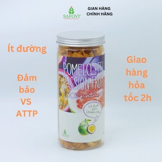 Vỏ bưởi rim chanh dây/ Vỏ bưởi chanh dây sấy dẻo Safovi chua ngọt, thơm ngon - 100g/200g/500g