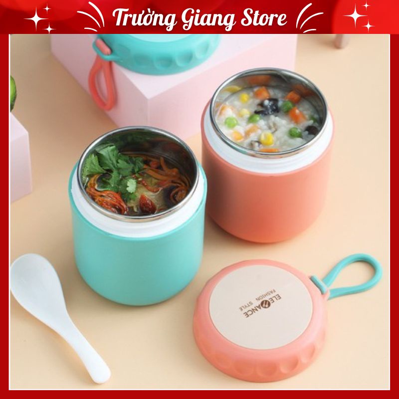 Bình ủ cháo cho bé có quai cầm ruột inox 304 Ca giữ nhiệt đồ ăn cho trẻ dung tích 430ml